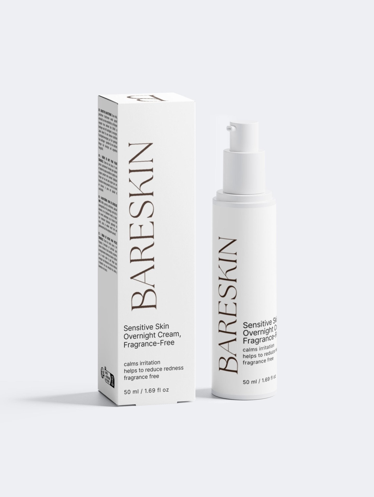 Sensitive Skin Overnight Cream, Fragrance-Free - BARESKIN